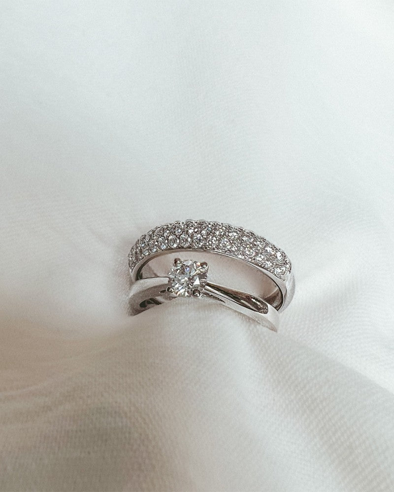 Bague Olivia 0,30 crt. or blanc