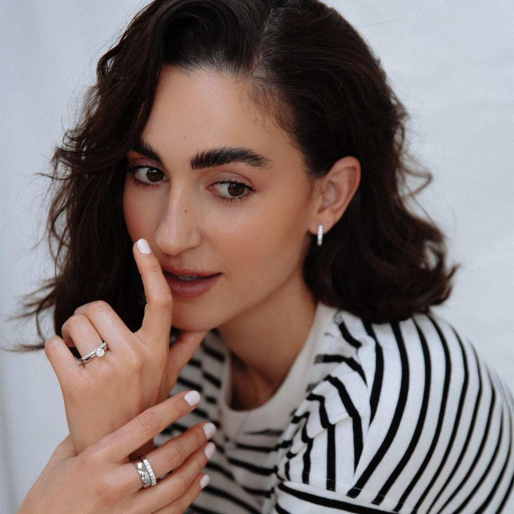 Bague Olivia 0,75 crt. or blanc