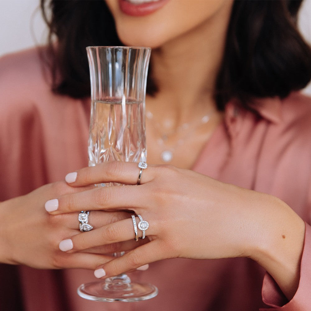 Bague Rosie 0,50 crt. or blanc