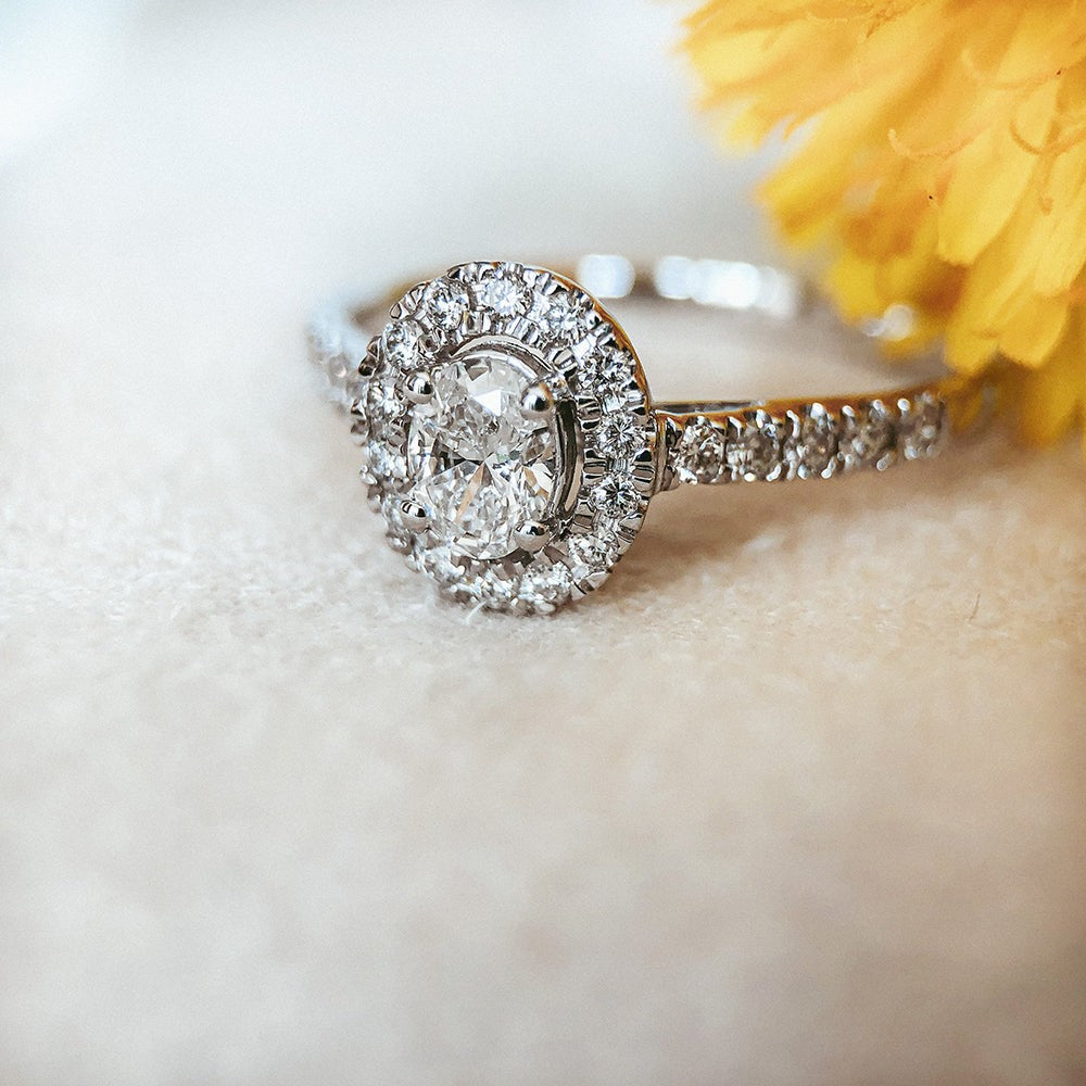 Bague Rosie 0,50 crt. or blanc