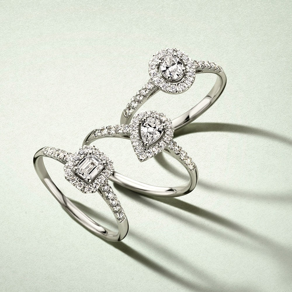 Bague Rosie 0,50 crt. or blanc