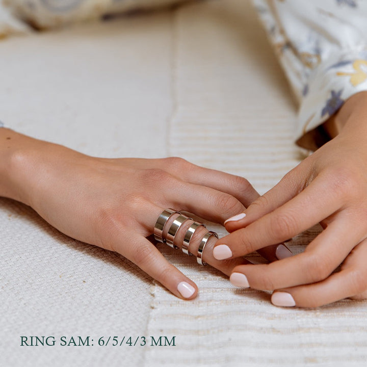 Ring Sam 3mm witgoud