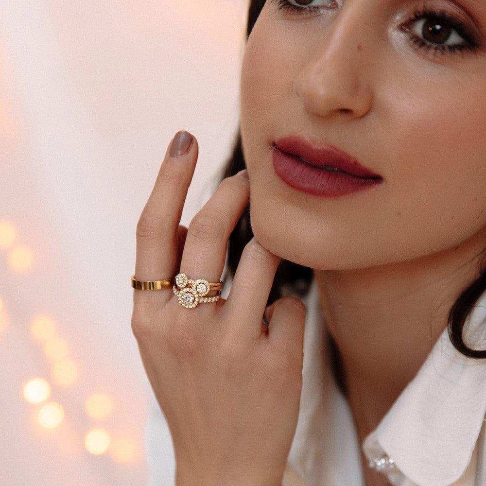 Bague Sam 4mm or blanc