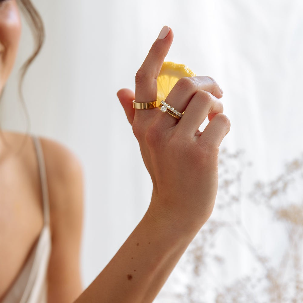 Bague Sam 5mm or blanc