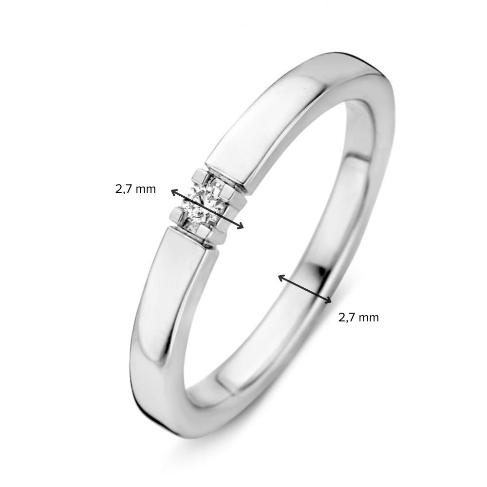 Bague en or blanc 14 carats avec diamant de 0,05 carat