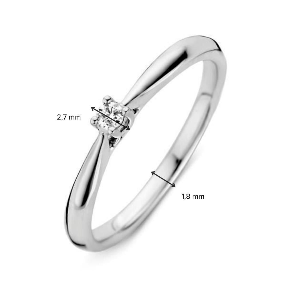 Bague en or blanc 14 carats avec diamant de 0,06 carat