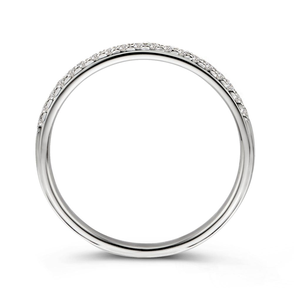 Bague en or blanc 14 carats avec diamant de 0,14 carat en sertissage chaton