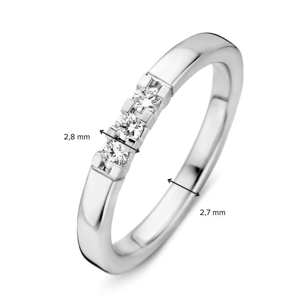 Bague Alliance en Or Blanc 14 Carats avec 0,15 Carat de Diamants