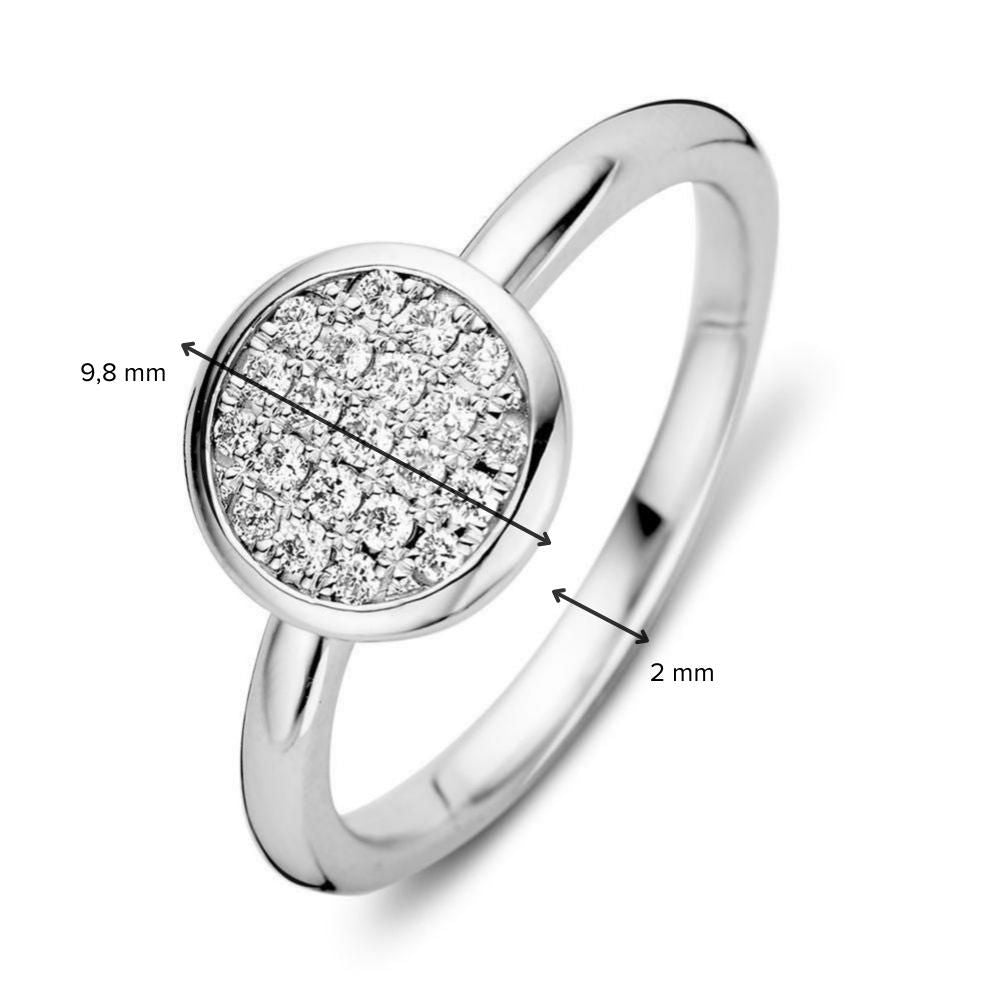 Bague pour femme en or blanc rhodié avec 0,20 carat de diamant en sertissage pavé