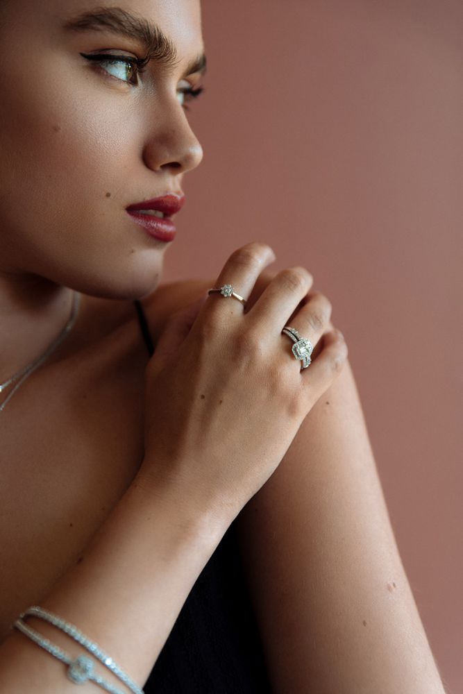 Bague en or blanc 14 carats avec diamant de 0,21 carat en taille brillant