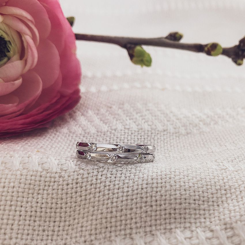Bague or blanc diamant 0.29 crt.