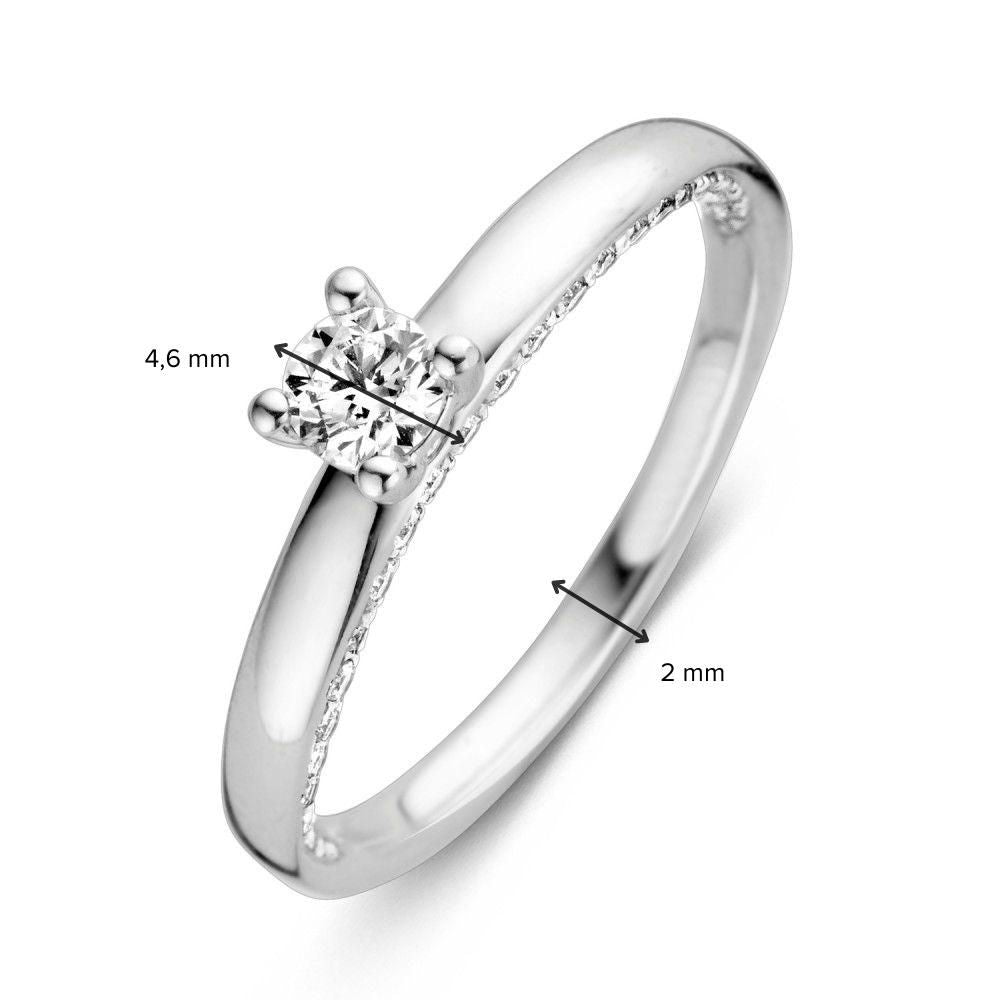 Bague or blanc diamant 0.44 crt.