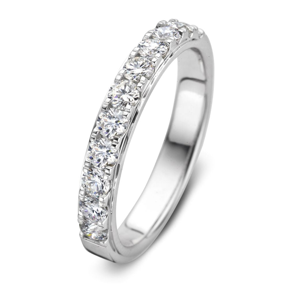 Bague en or blanc avec des diamants brillants en sertissage chaton, 0,76 carat.