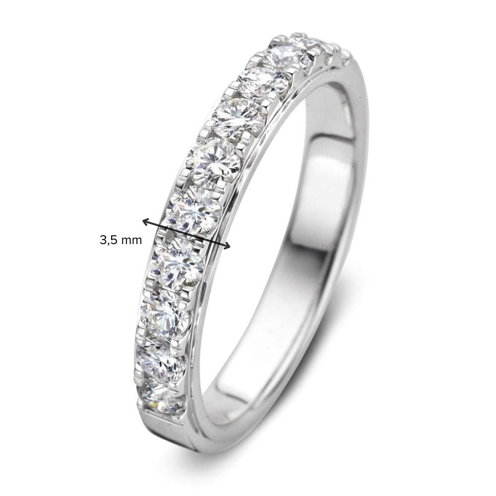 Bague en or blanc éblouissante avec diamants brillants en sertissage chaton (0,76 carat)