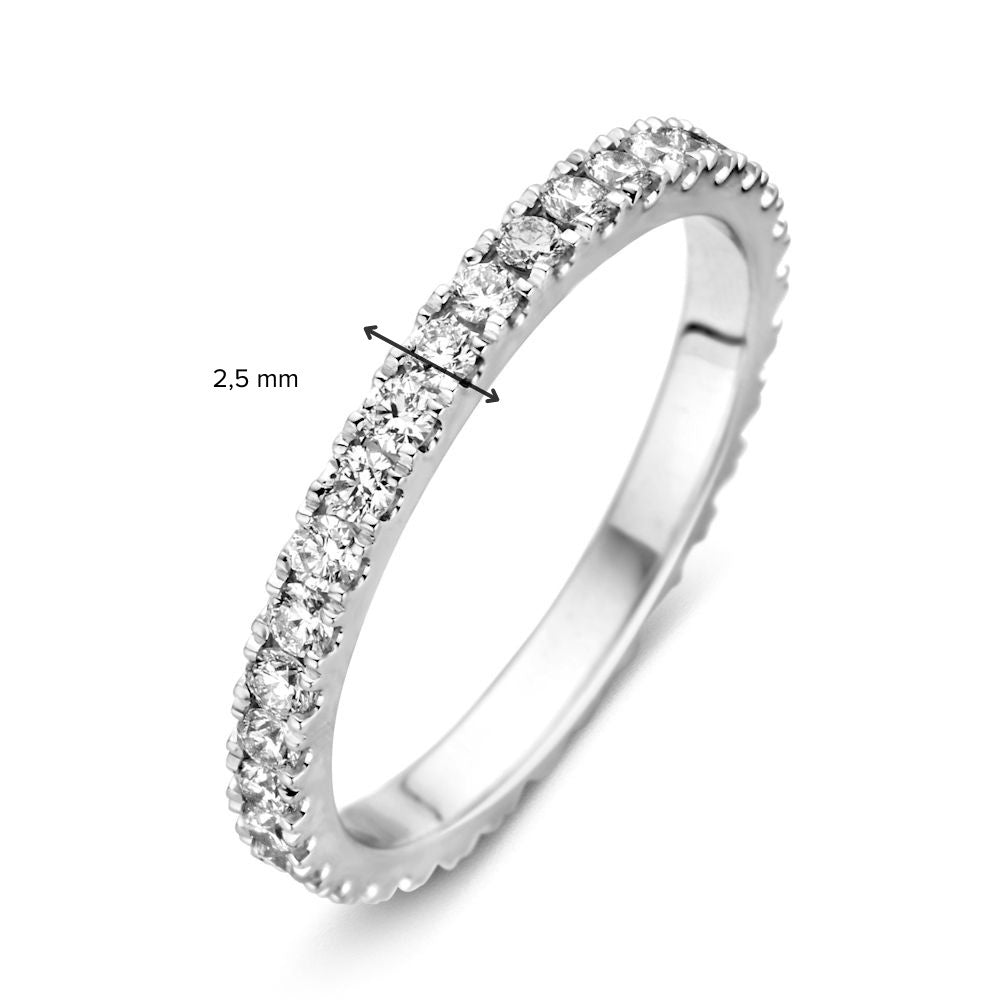 Bague or blanc diamant 0.76 crt. ( tout autour )