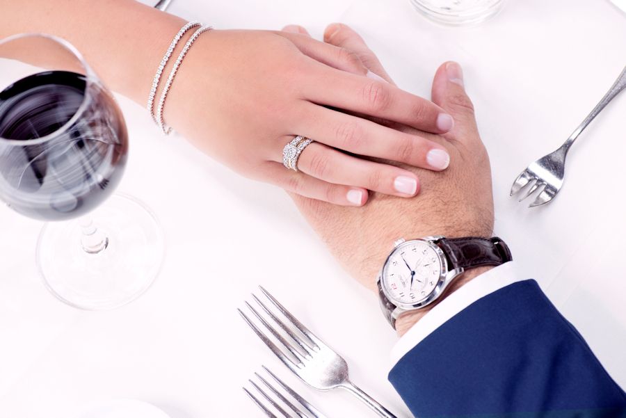 Bague en Or Blanc 14 Carats avec Diamants
