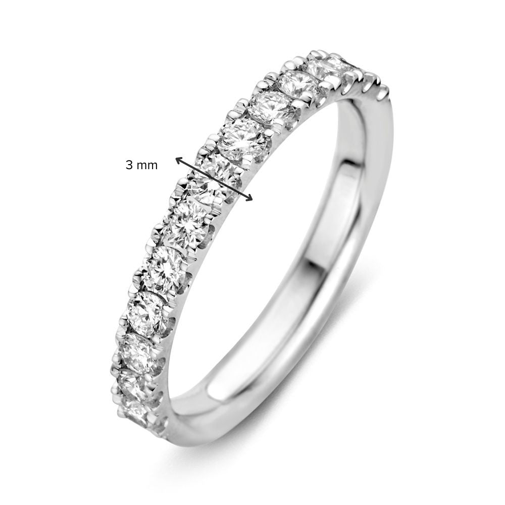 Bague en Or Blanc 14 Carats avec Diamants