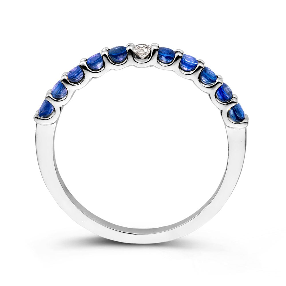 Bague en Or Blanc avec Saphirs Bleus et Diamants Blancs – Élégance de Van der Kooij