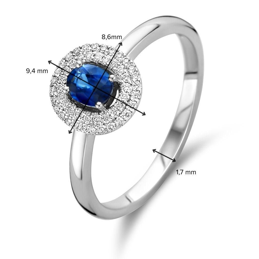 Bague or blanc brillant + saphir