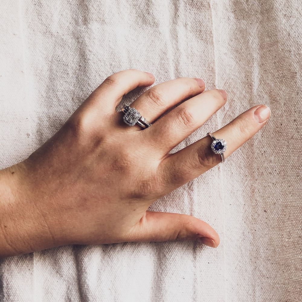 Bague en or blanc avec diamants baguette – 0.38 carat