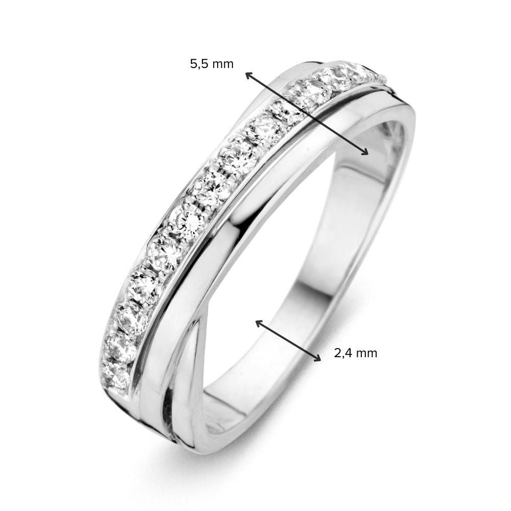 Bague en or blanc avec zircone – Design élégant et intemporel