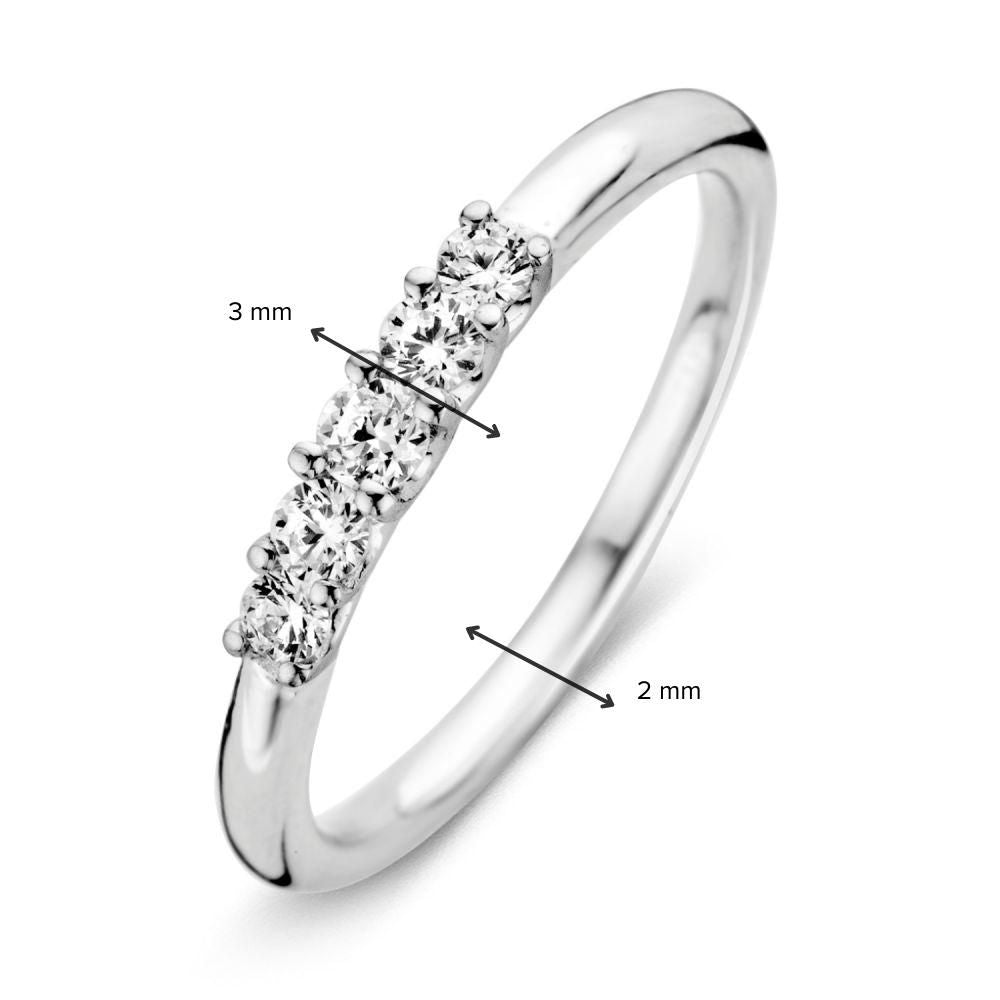 Bague en Or Blanc Élégante avec Zircones - Subtile et Intemporelle