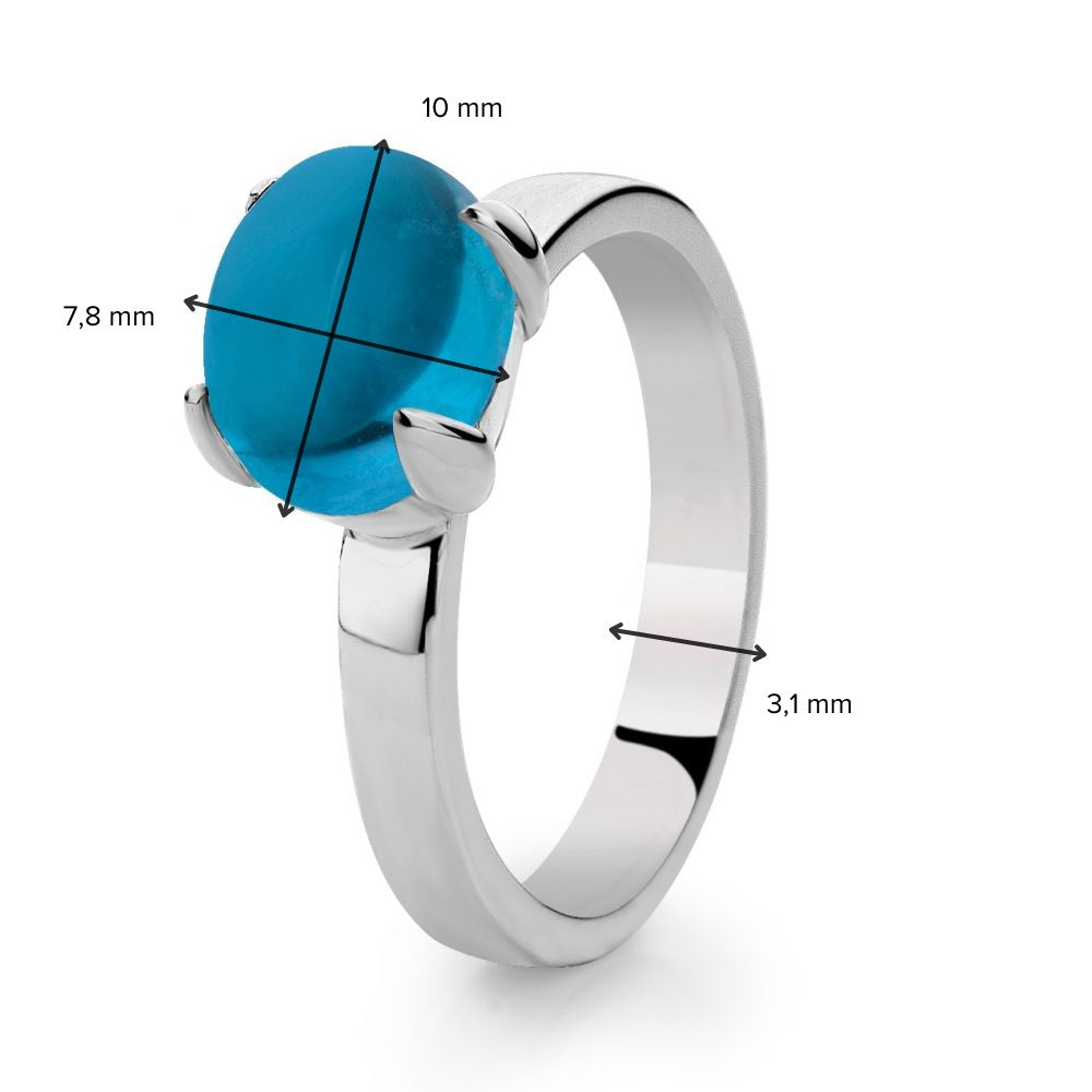 Iris – Bague en Topaze Bleue – Symboles de Sagesse et de Courage