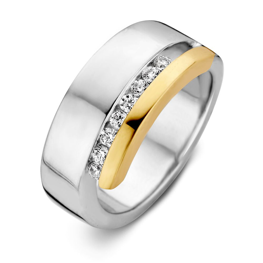 Ring zilver/goud zirkonia