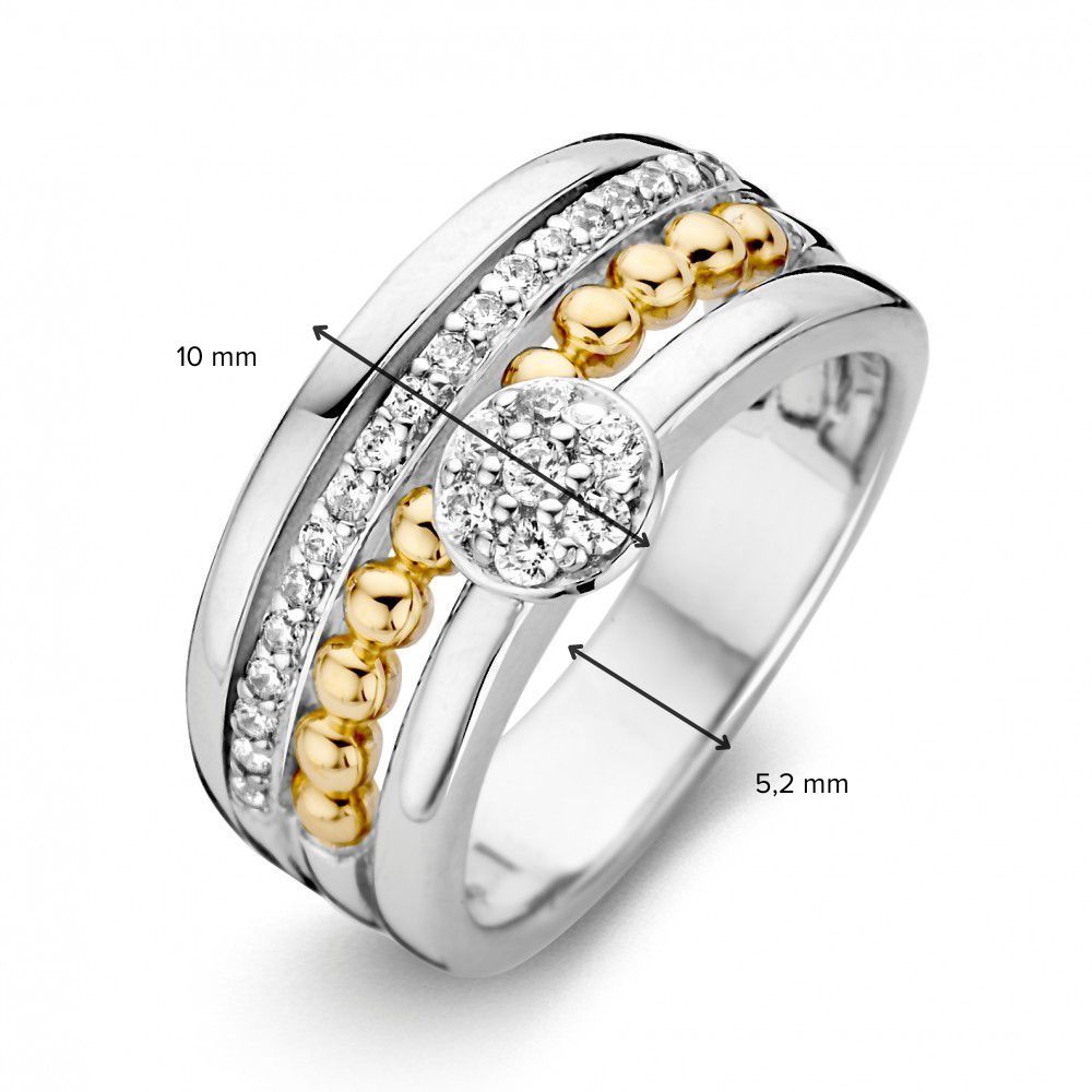 Bague argent/or zircone