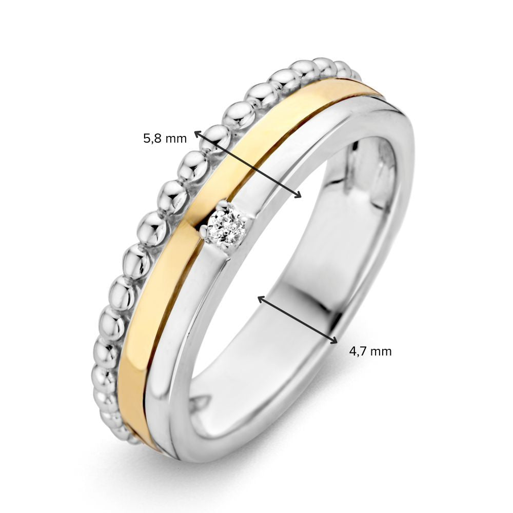 Bague argent/or zircone
