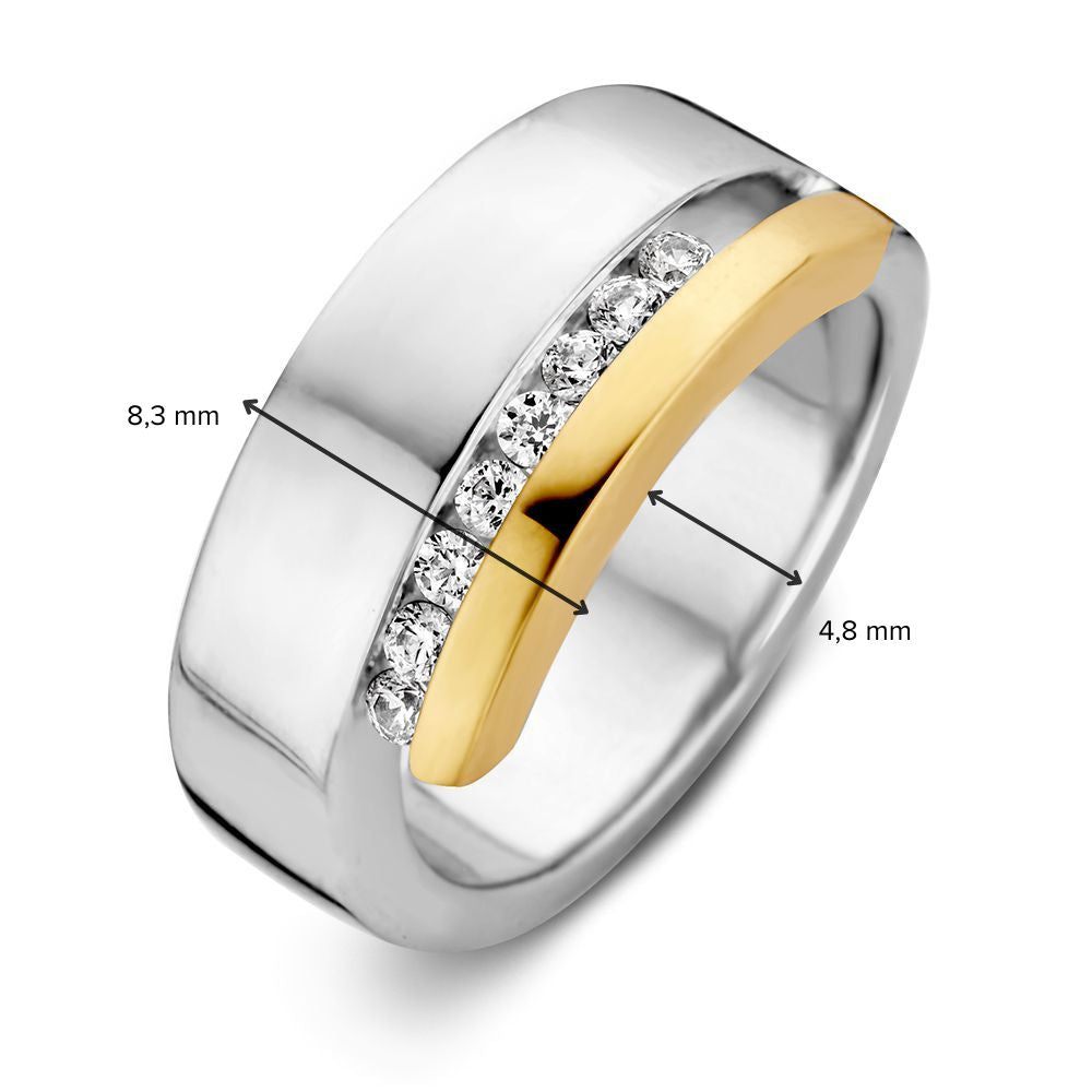 Bague argent/or zircone
