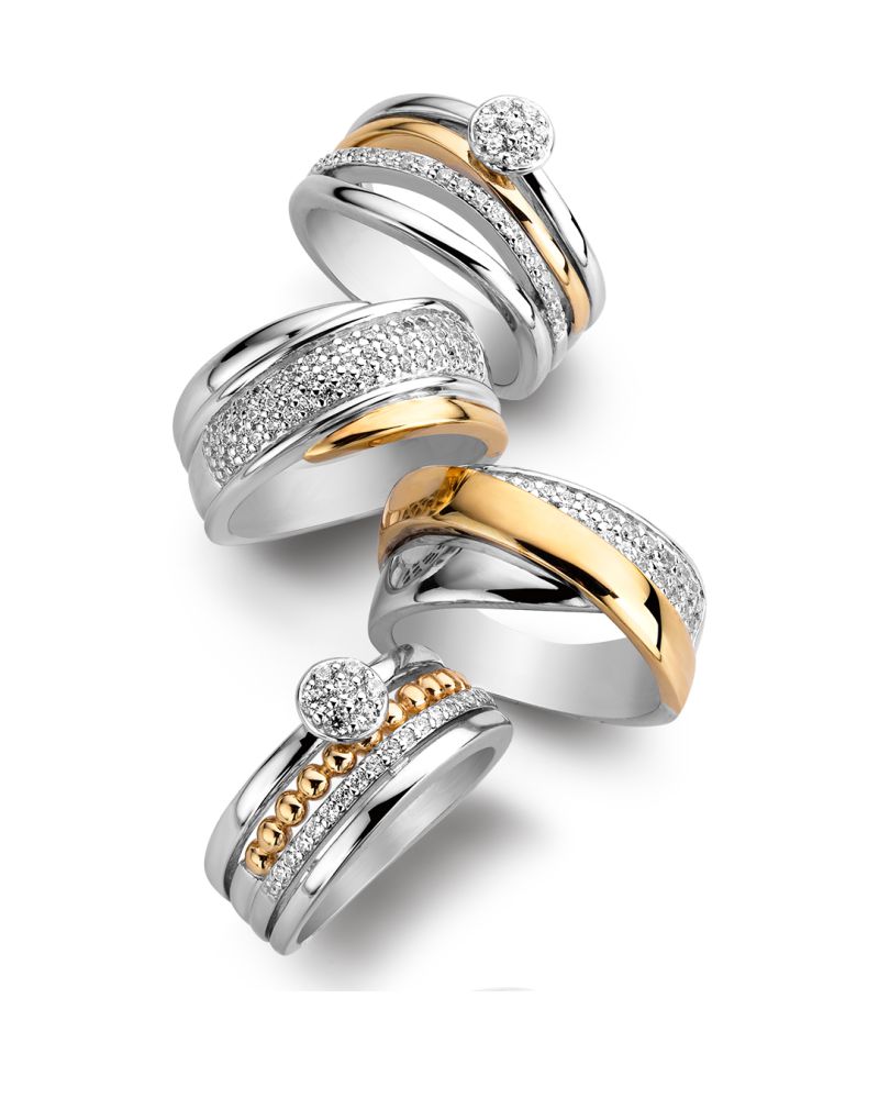Bague argent/or zircone