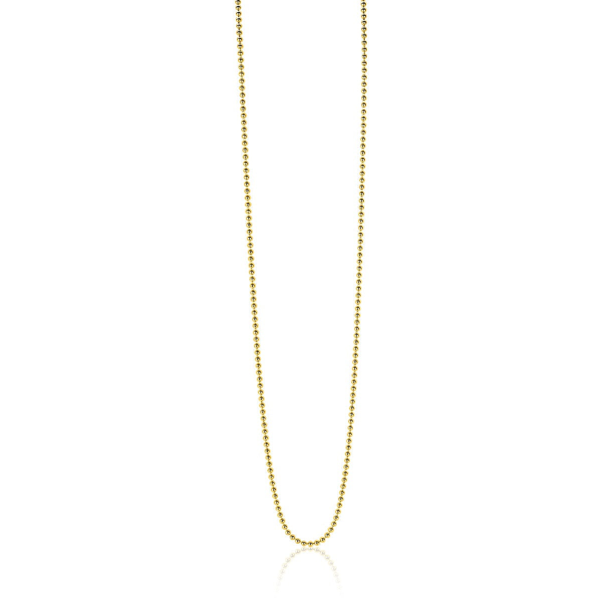 collier doré en acier inoxydable avec maillons ronds et finition brillante.