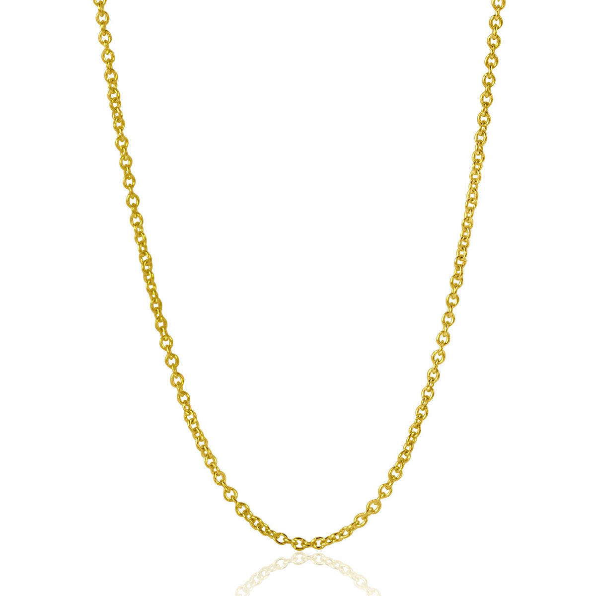 Collier en or avec maillons ronds, finition brillante et longueur moyenne.