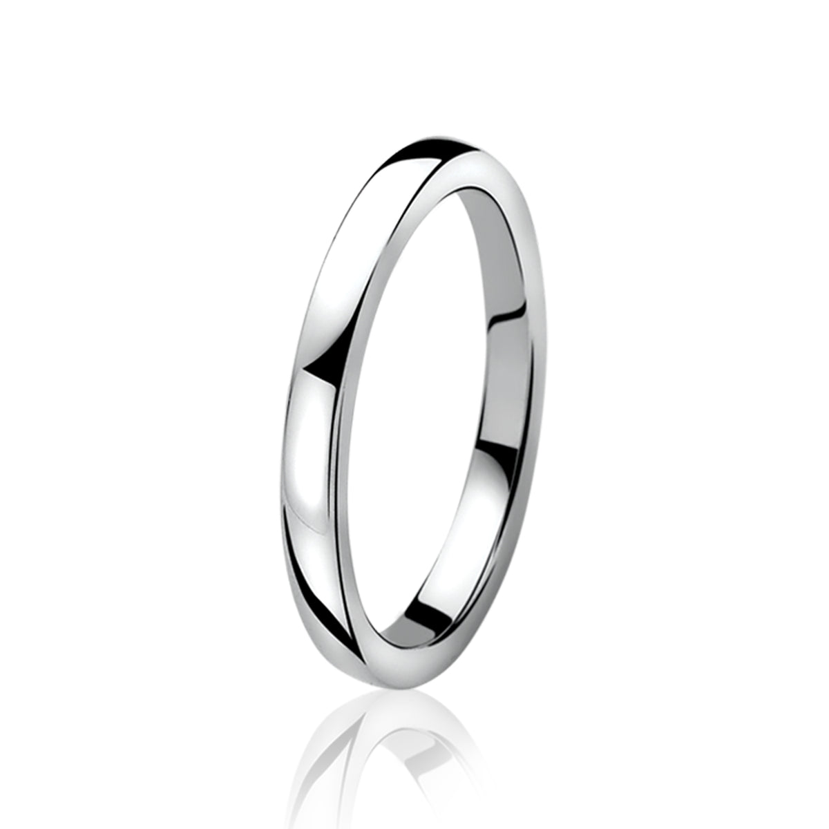 Bague en argent au design lisse et brillant, forme ronde.