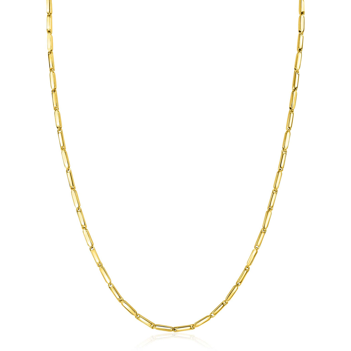 collier en or avec maillons allongés