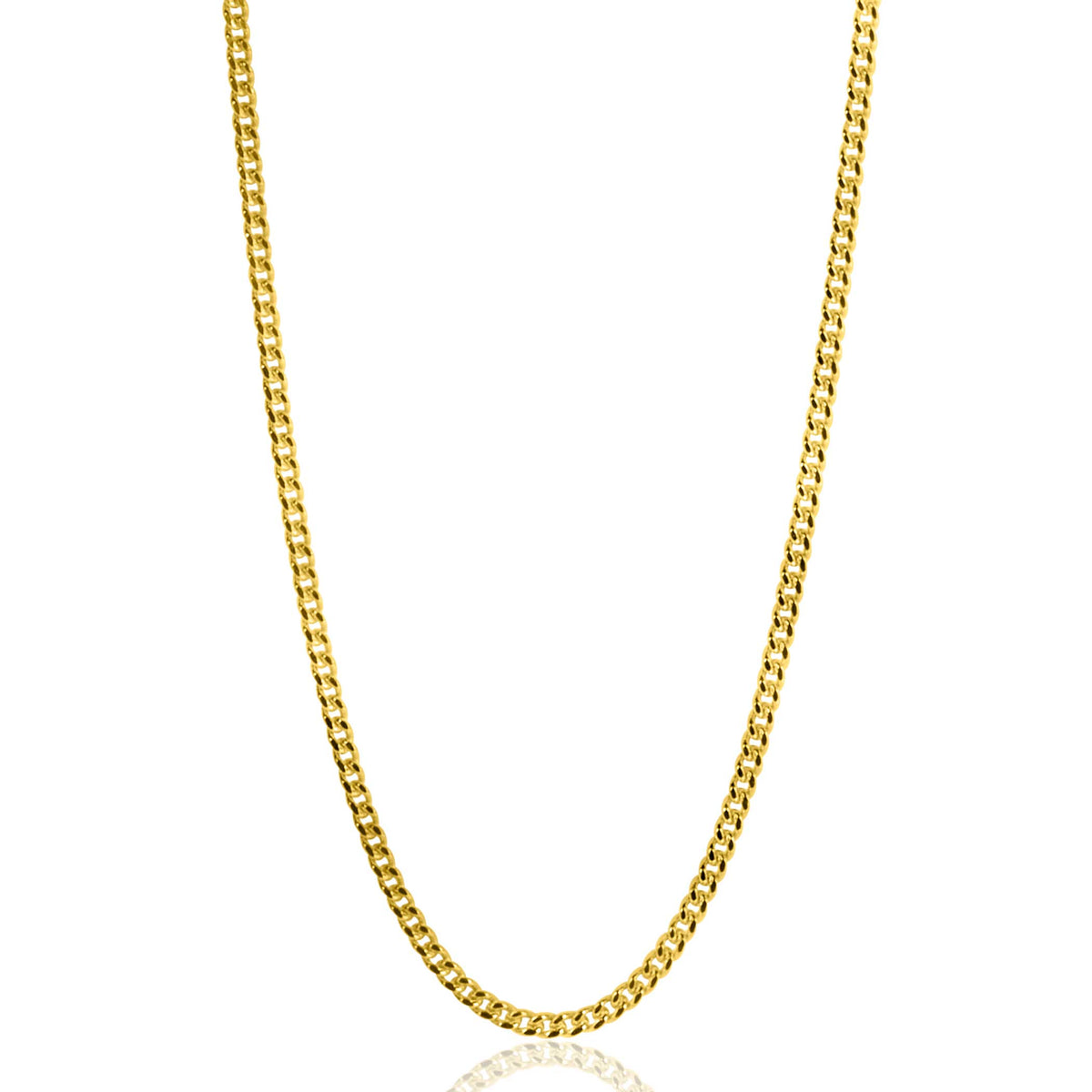 collier en or avec maillons ronds, finition brillante et longueur moyenne