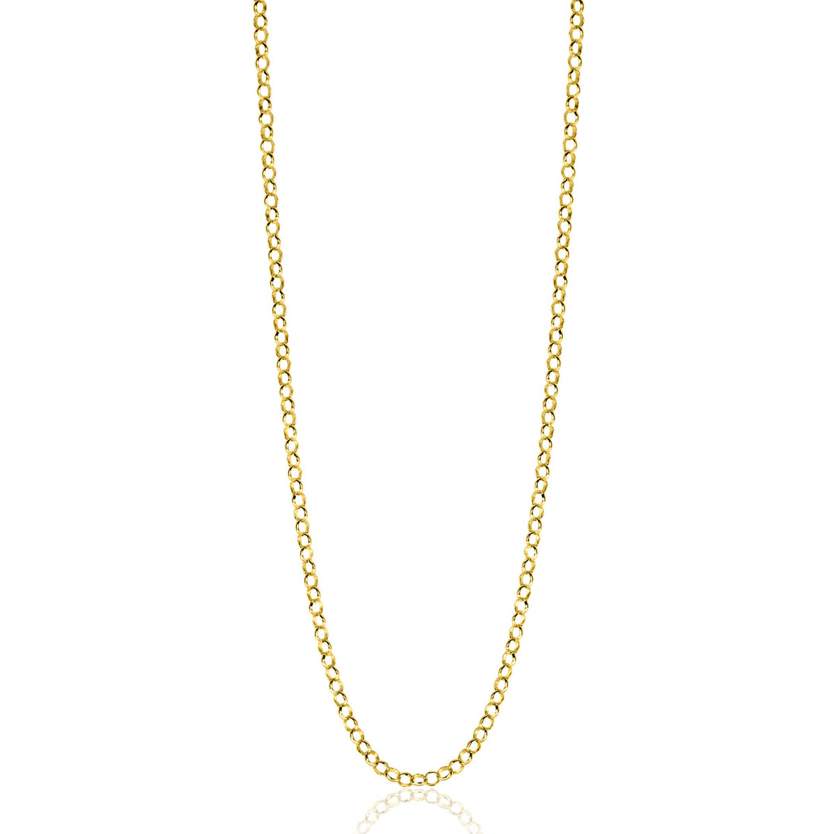 collier en or avec maillons ronds et finition brillante