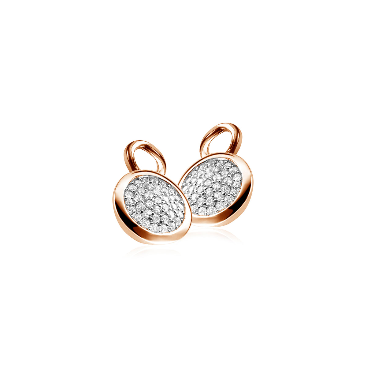 Boucles d'oreilles plaquées or avec des pierres brillantes en forme ronde.