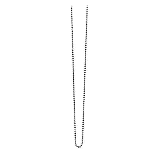 collier en argent avec des perles rondes, chaîne fine et lisse.