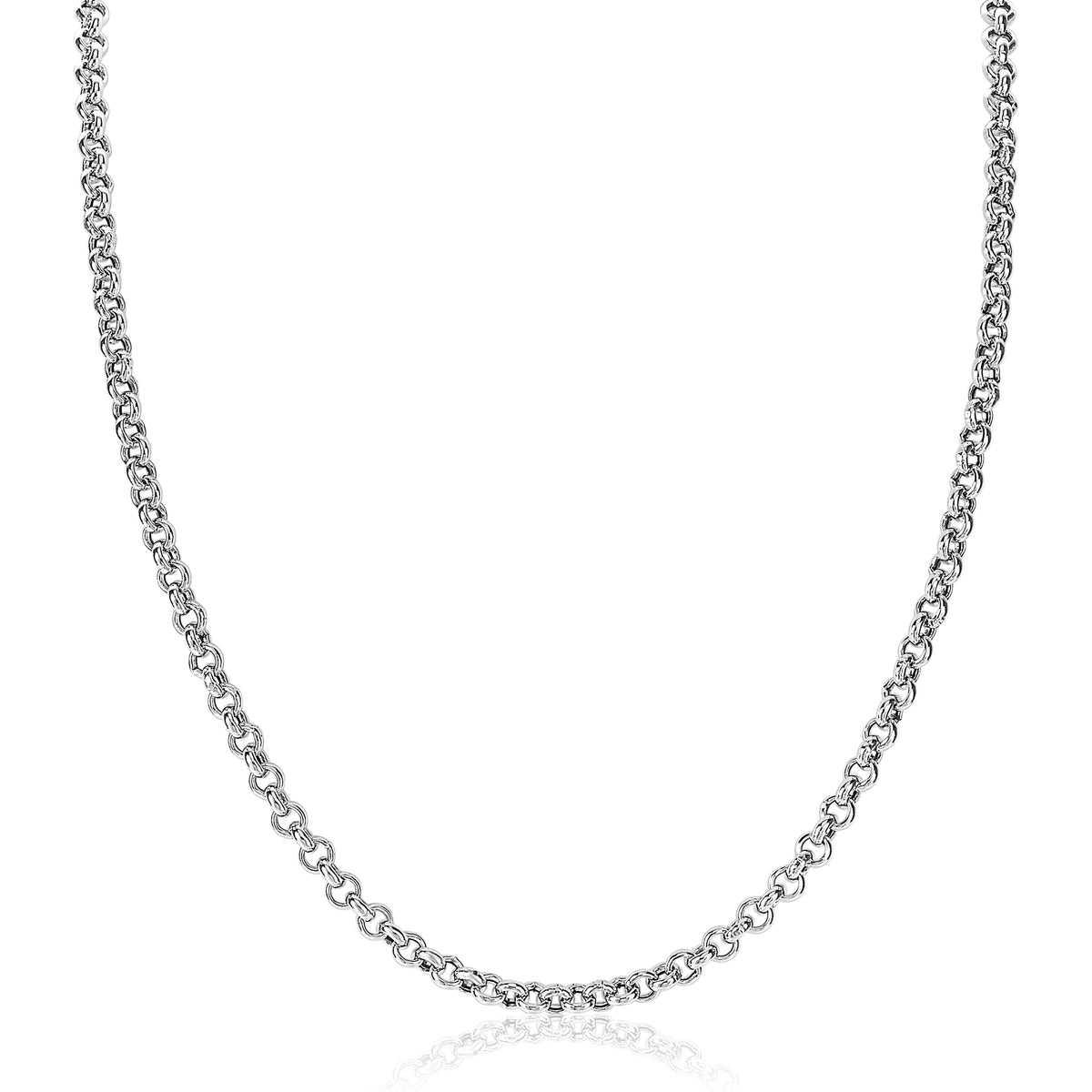Collier en argent avec maillons ronds, finition brillante et design délicat.