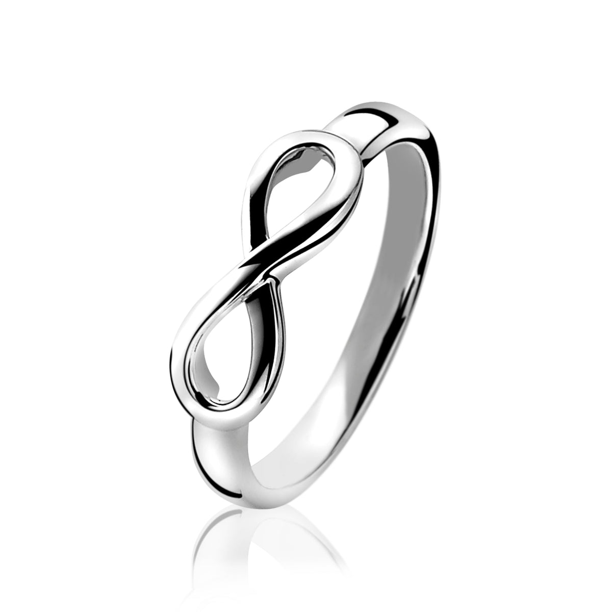 Bague en argent avec un motif infini élégant et poli.