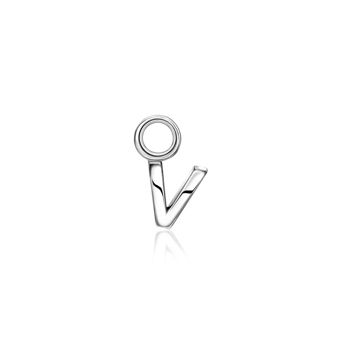 Boucles d'oreilles en argent en forme de V avec un design minimaliste et moderne.