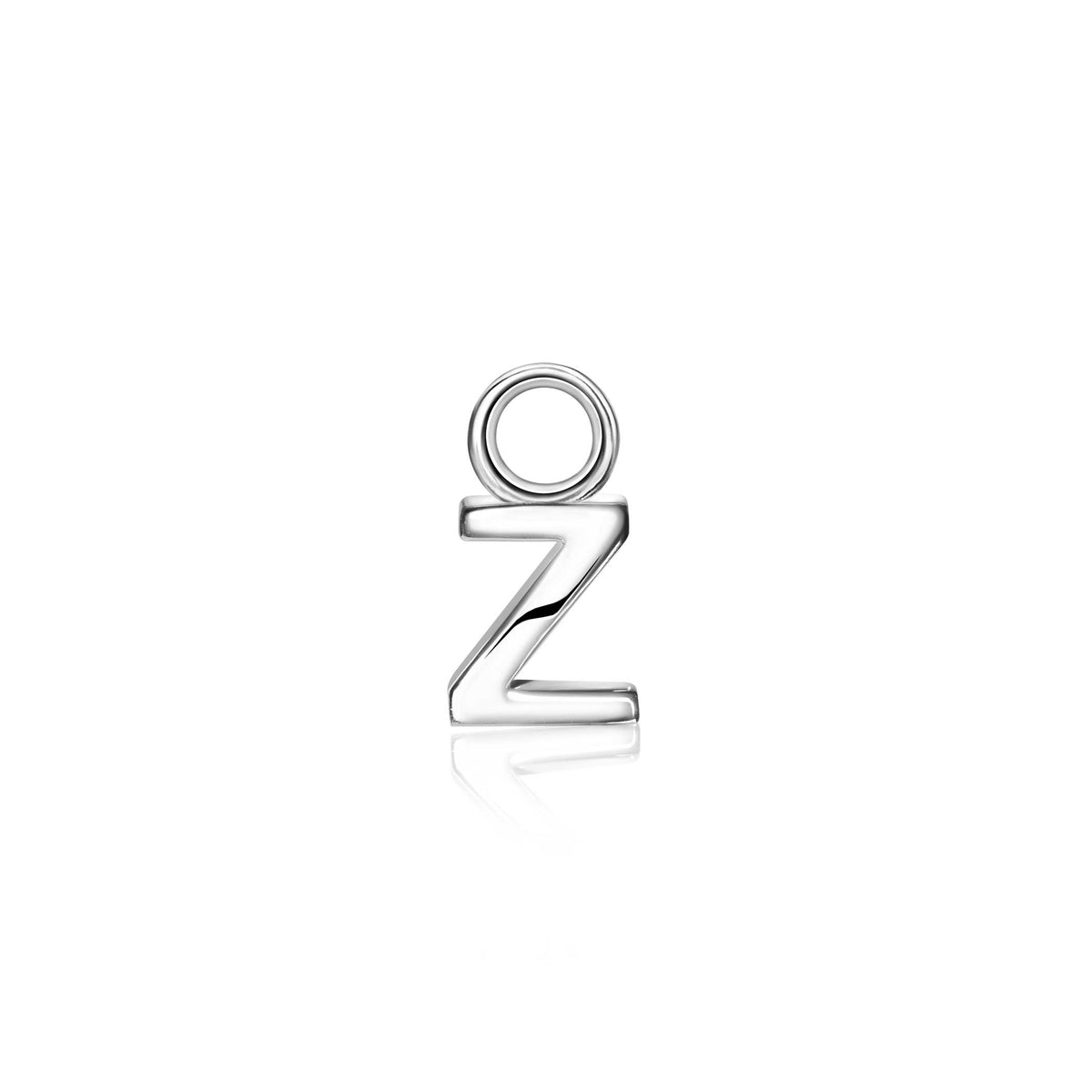 Boucles d'oreilles en argent en forme de lettre Z avec un design moderne et épuré.