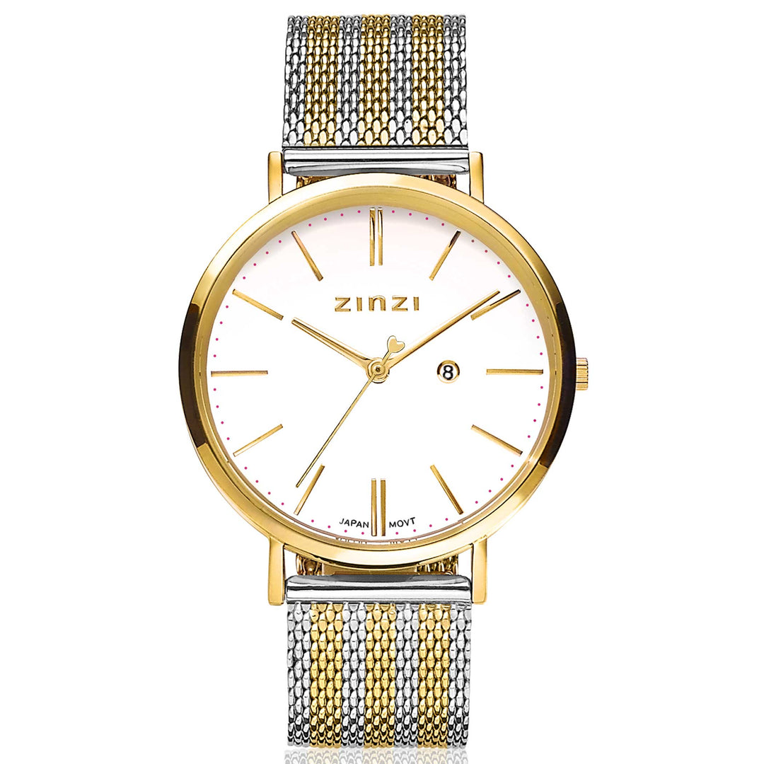 Zinzi Geelgoudkleurig Horloge Gold Plated Ziw407 Mb