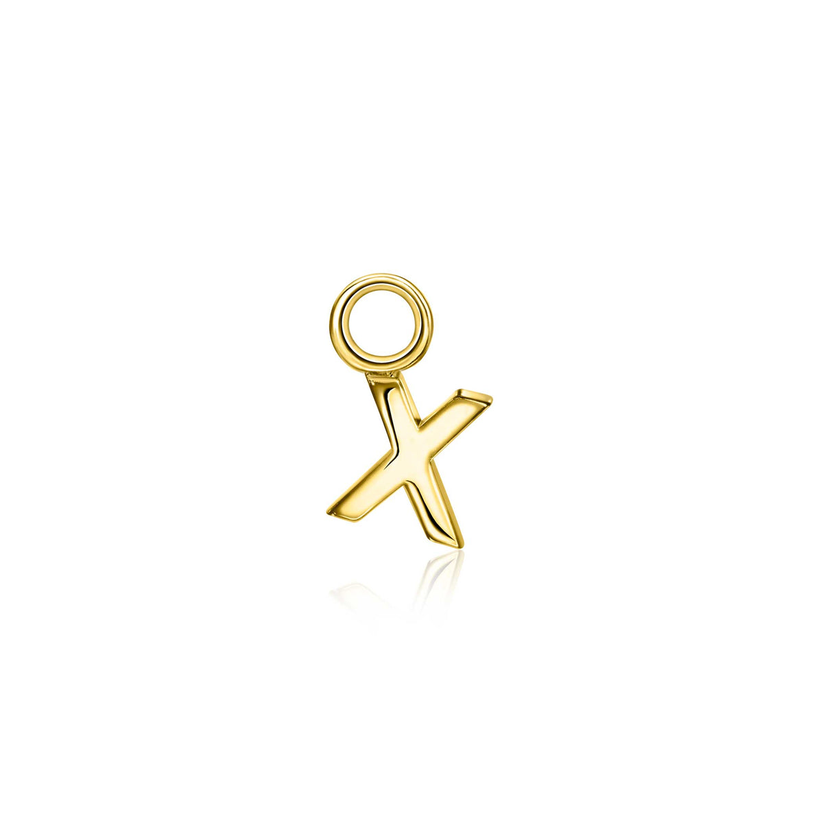 Boucles d'oreilles en plaqué or avec un motif en forme de X.