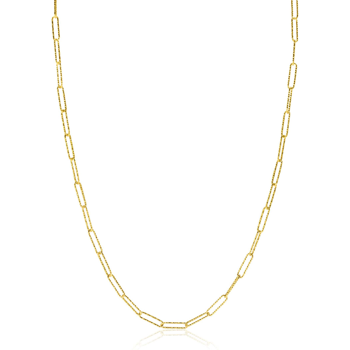 Collier en or avec maillons allongés et finition brillante.