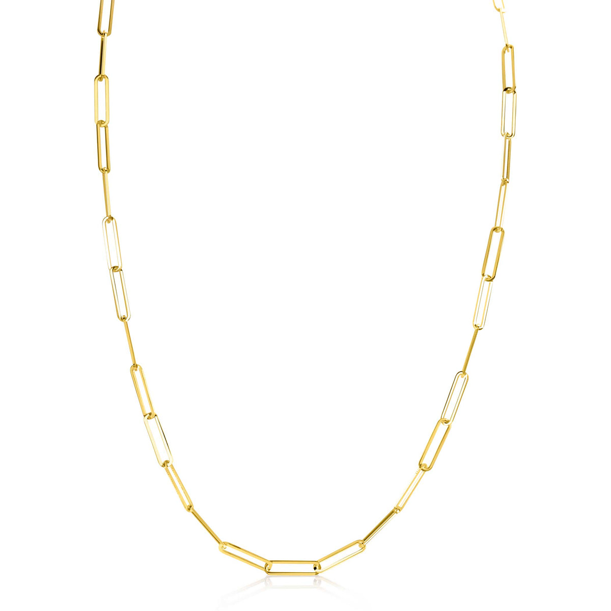 Collier en or avec des maillons rectangulaires alternés.