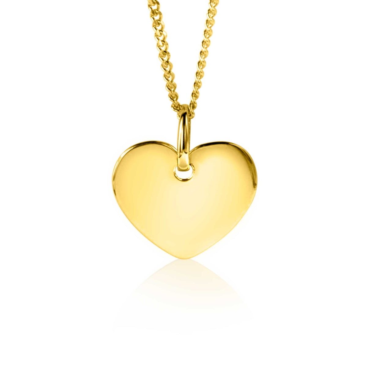 Pendentif en forme de cœur en or avec chaîne délicate.