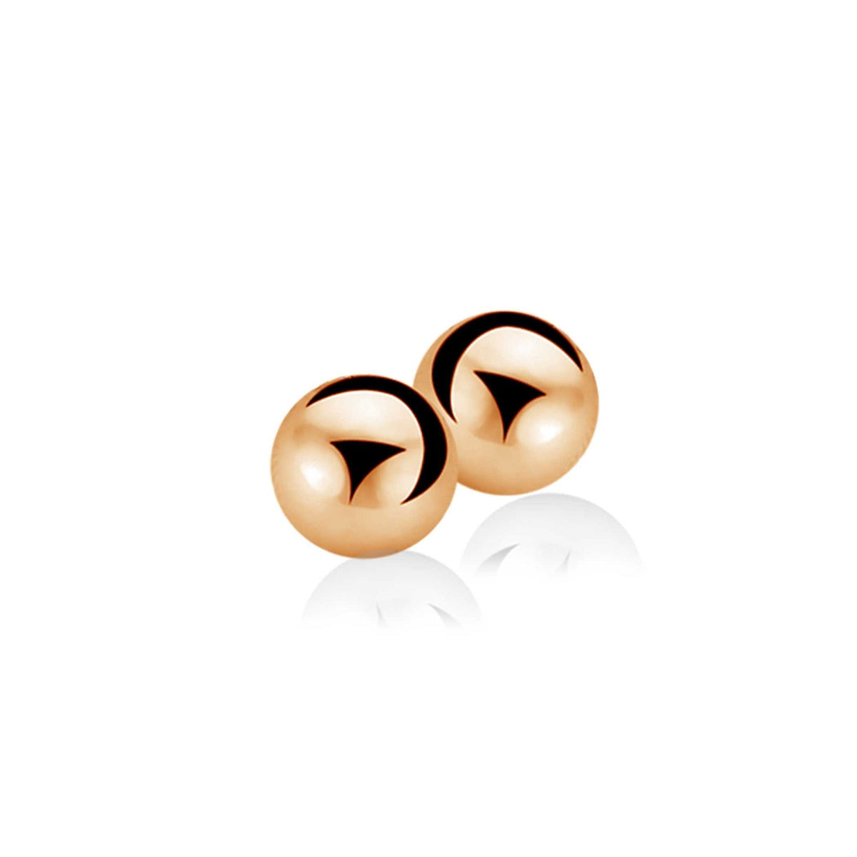 Boucles d'oreilles en plaqué or avec des perles sphériques brillantes.